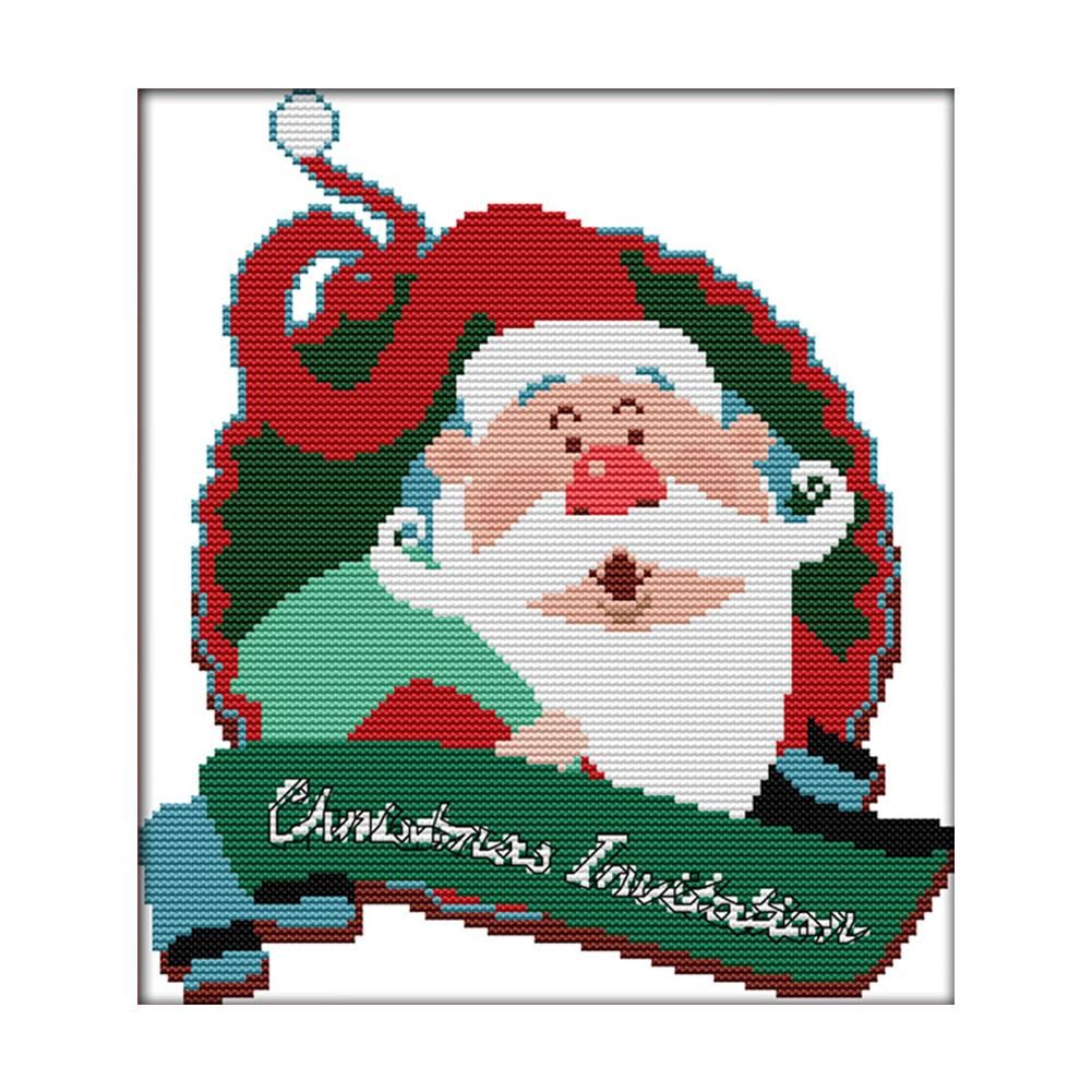 14CT Stamped Cross Stitch DIY Merry Christmas Embroidery 29 X 26cm  C231