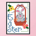 14CT Stamp Cross Stitch Kit DIY Easter Ecological Cotton Needlework  KB011