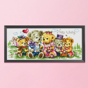 11CT Stamped Cross Stitch Kits DIY Happy Family Needlework Decor  0690