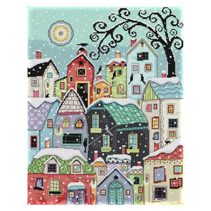 Street Scenery DIY Cross Stitch 14CT Stamped Landscape  F959 40x48cm