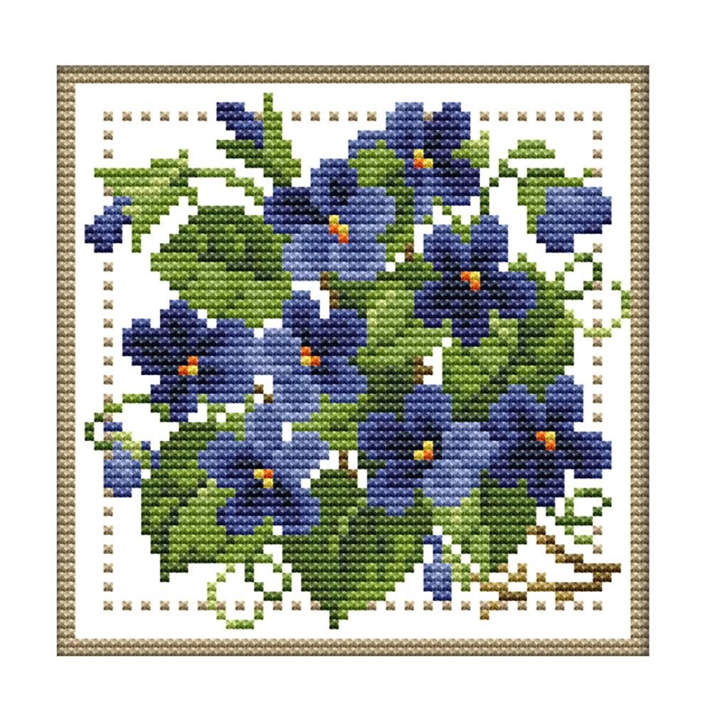 12 Months Flower Cross Stitch DIY Needlework 14CT Stamped  February H424