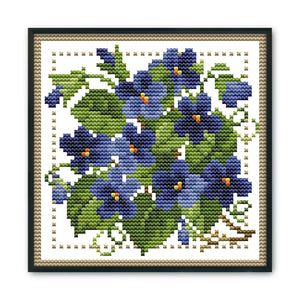 12 Months Flower Cross Stitch DIY Needlework 14CT Stamped  February H424