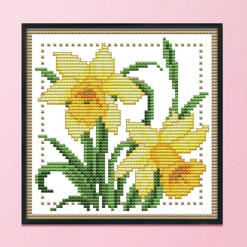 12 Months Flower Cross Stitch DIY Needlework 14CT Stamped  March H425