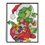 Christmas Snake 14CT Stamped Cross Stitch Embroidery Needlework Kit  B