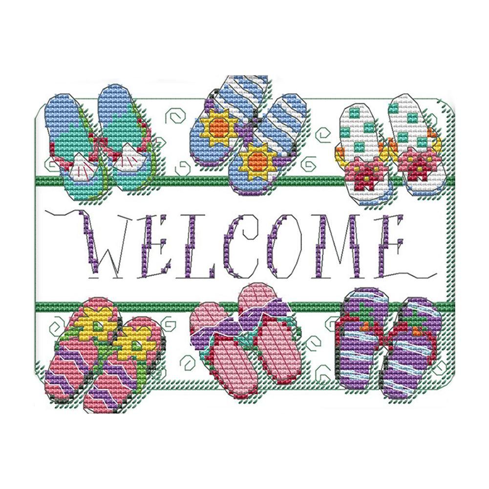 Cross Stitch Kits Printed Canvas Embroidery DIY 14CT Stamp  J402 Welcome