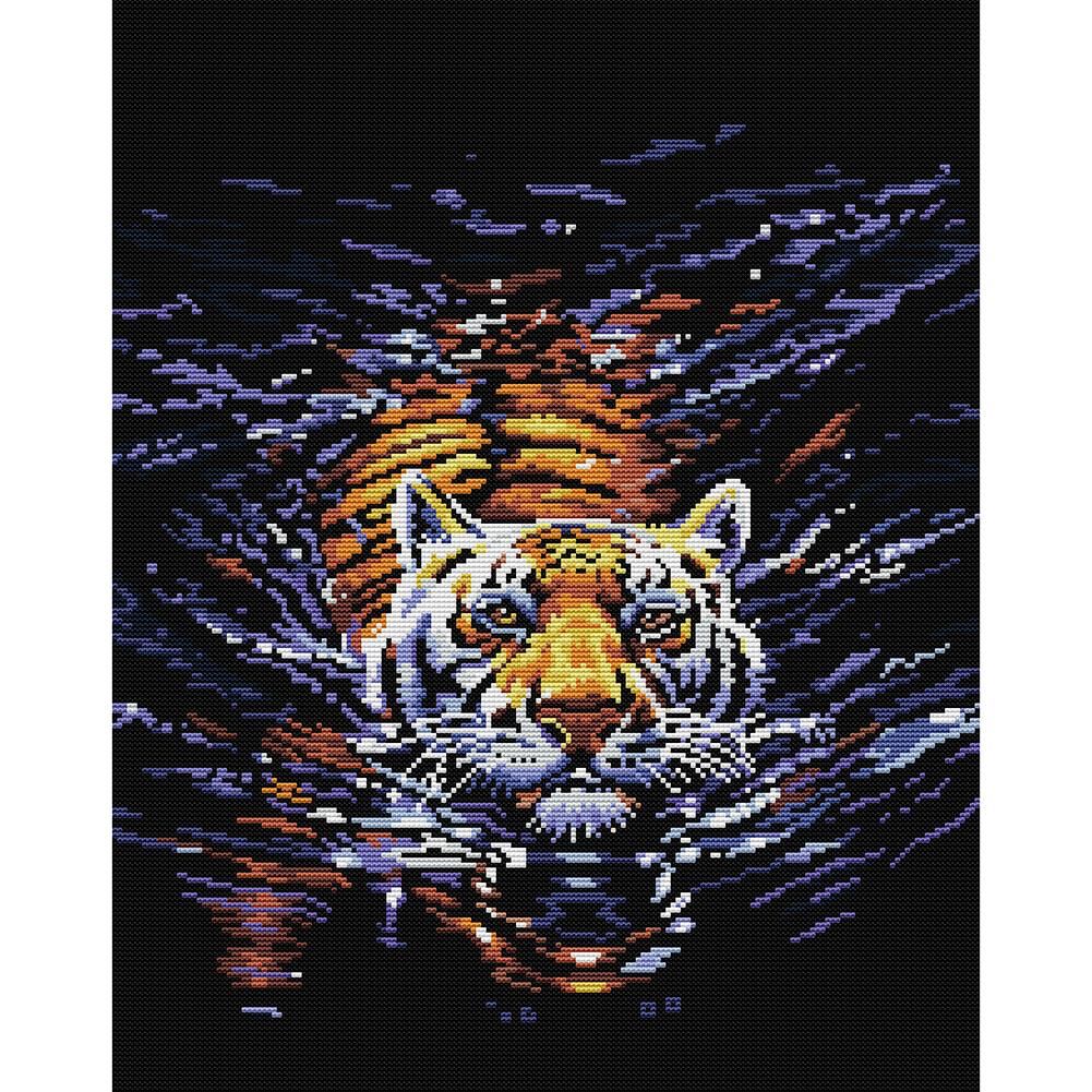 (40*48cm)14ct Stamped Cross Stitch - Tiger