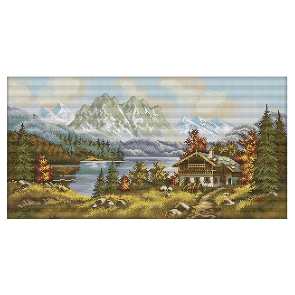 14CT Stamped DIY Cross Stitch Kit Embroidery Needlework  F466 Landscape 5