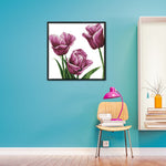 (45*44cm)14ct Stamped Cross Stitch - Purple Tulip