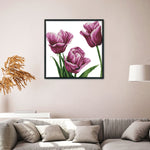 (45*44cm)14ct Stamped Cross Stitch - Purple Tulip