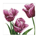 (45*44cm)14ct Stamped Cross Stitch - Purple Tulip