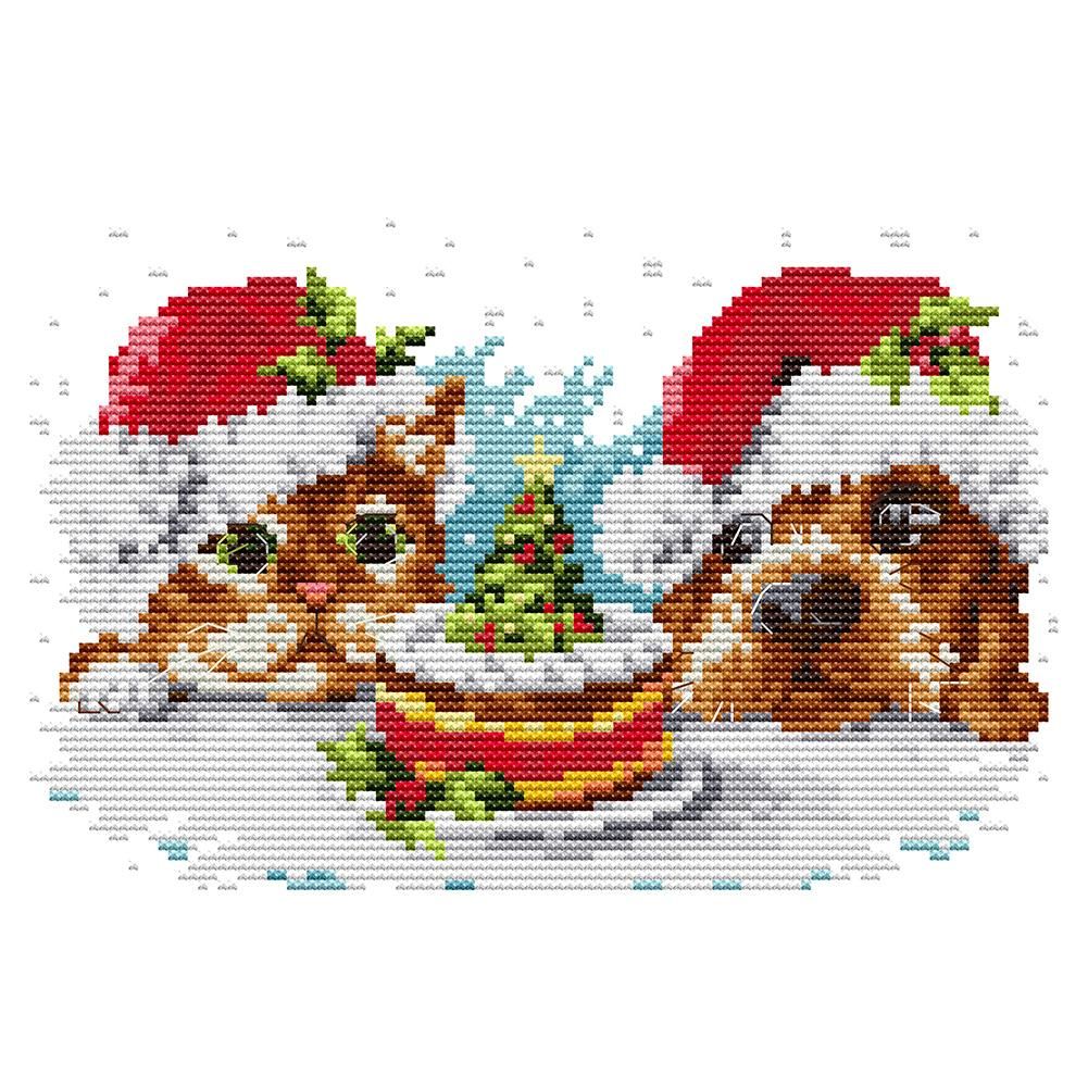 (27*18cm)14ct Stamped Cross Stitch - Christmas