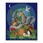 Stamped Cross Stitch Wild Animal 14CT Embroidery Set  African Animals D502