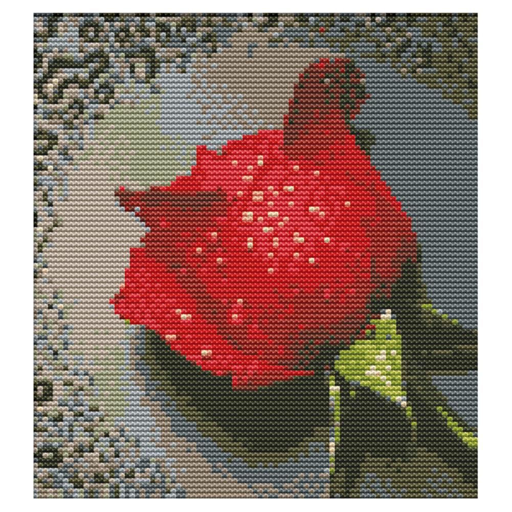 DIY Cross Stitch Kits 11CT Stamped Needlework Cotton Thread  66 Drop Rose