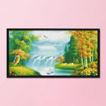 14CT Stamped Cross Stitch Kits DIY Landscape Needlework 151 X 80cm  F111