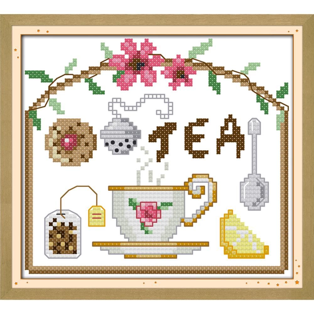 14CT Stamped Cross Stitch Cotton Thread Embroidery  C181 Morning Tea Time