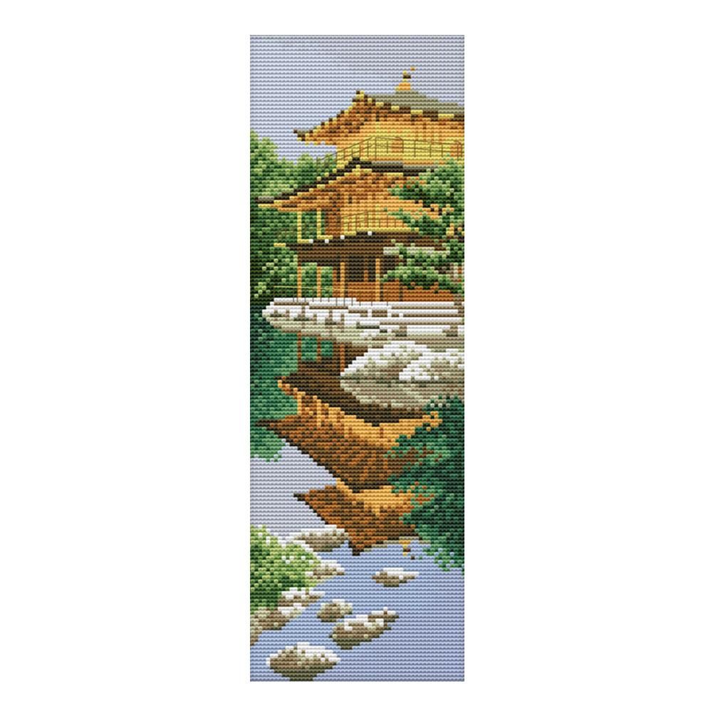 Japanese Garden Cotton DIY Cross Stitch 14CT Stamped Embroidery Kits  F595