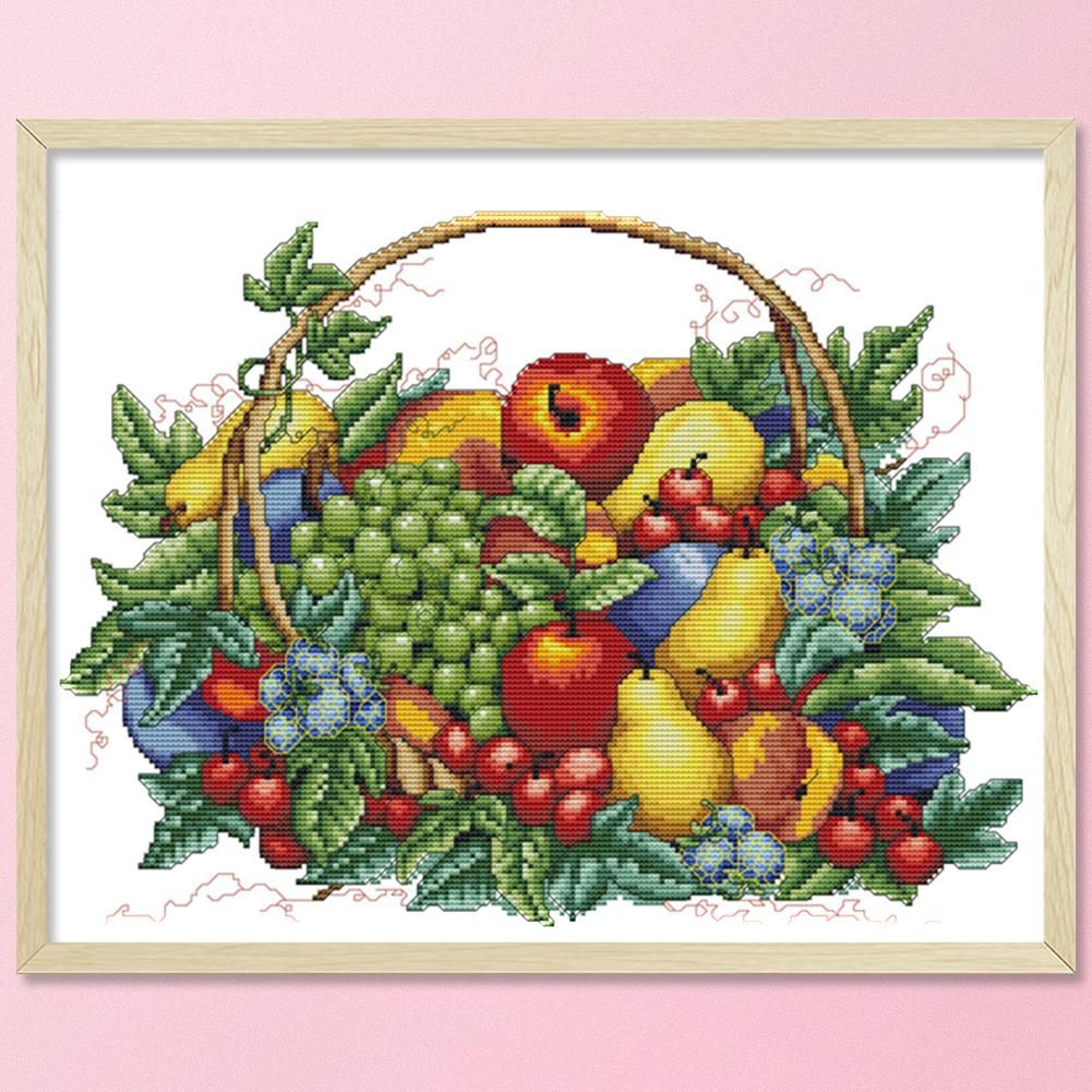 Cross Stitch Kits Printed Embroidery Set DIY Needlework  J130 Fruit Basket