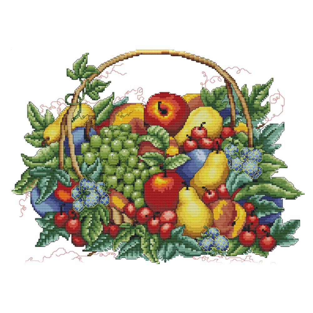 Cross Stitch Kits Printed Embroidery Set DIY Needlework  J130 Fruit Basket