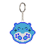 Bead Embroidery Keychain - Blue Cat