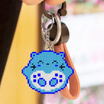 Bead Embroidery Keychain - Blue Cat