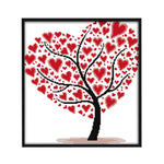 Cross Stitch Embroidery 14CT Stamped DIY Needlework  35x33cm Heart Tree 3