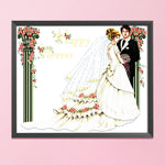 Stamped Cross Stitch Kit Western Wedding 14CT Embroidery  Wedding 3 R083