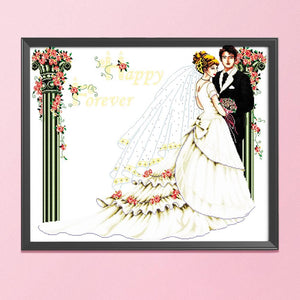 Stamped Cross Stitch Kit Western Wedding 14CT Embroidery  Wedding 3 R083