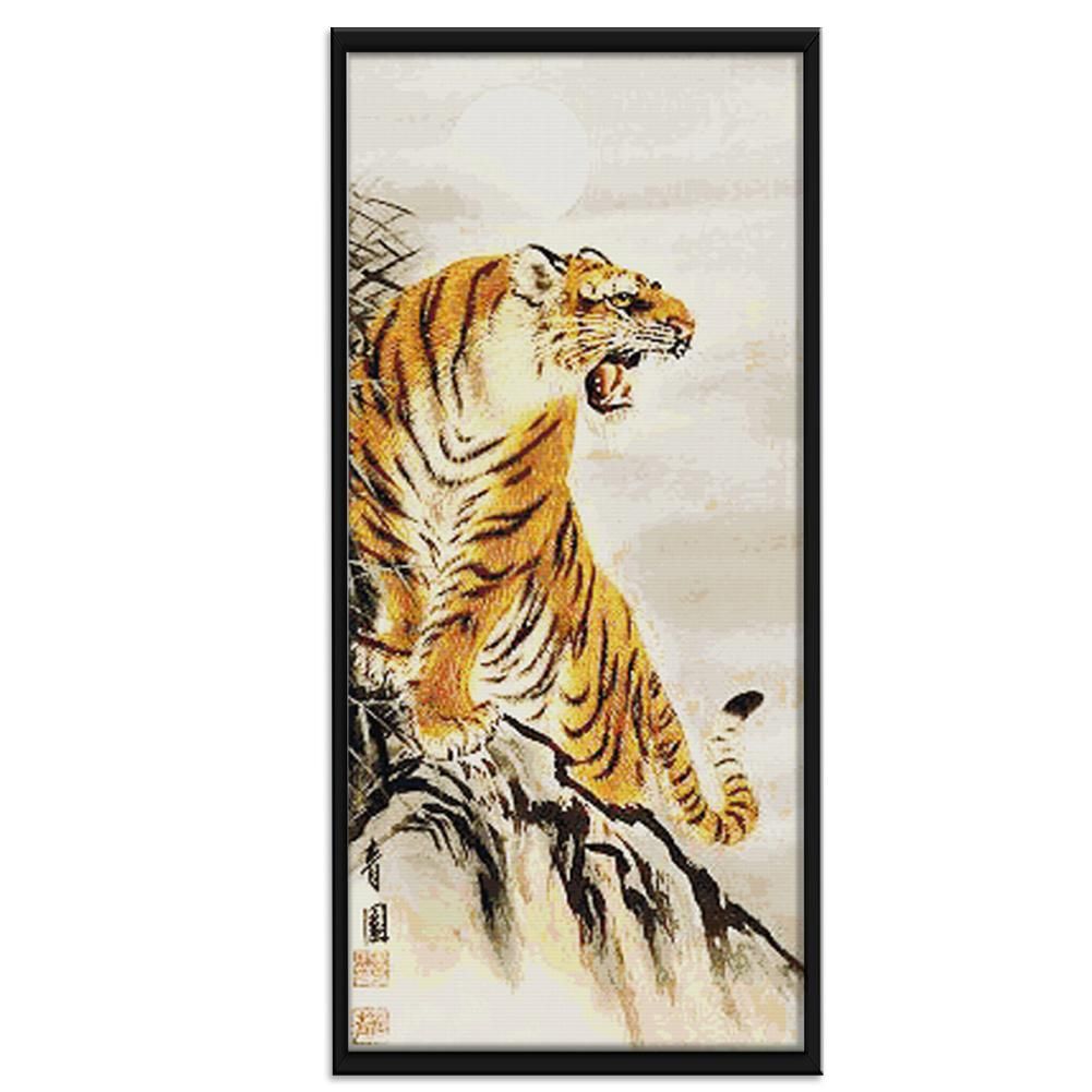 Cross Stitch Embroidery Kits 14CT Stamped Handwork  D211 1  Mountain Tiger