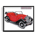 Print Canvas DIY Artwork Needlework 14CT Stamped Kit Cross Stitch  Red Car