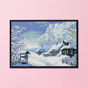 14CT Stamp Cross Stitch Kits DIY Winter Needlework Craft 50 X 36cm  F435