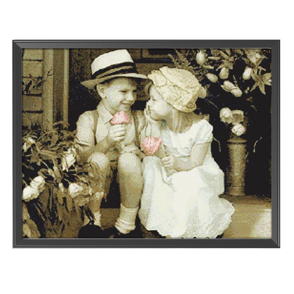 11CT Stamped Cartoon Cross Stitch Canvas DIY Embroidery Needlework  1051