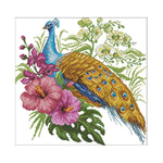 Peacock Cross Stitch 14CT Stamped Animals DIY Needlework  DA085 41x40cm