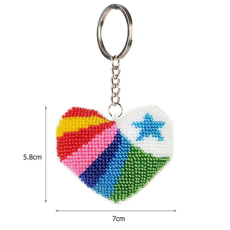 Bead Embroidery Keychain -  Love