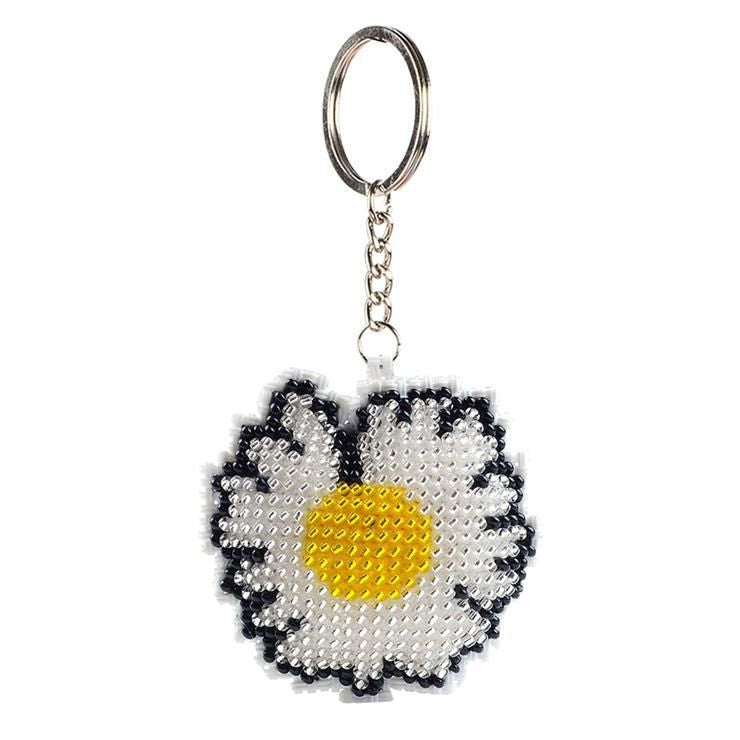 Bead Embroidery Keychain - Chrysanthemum