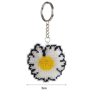 Bead Embroidery Keychain - Chrysanthemum