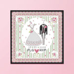 Cartoon 14CT Stamped Cross Stitch Needlework Embroidery  5 Wedding Dress