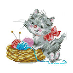 Kitten 14CT Stamped DIY Print Cross Stitch Embroidery Kit Home Decor  K891