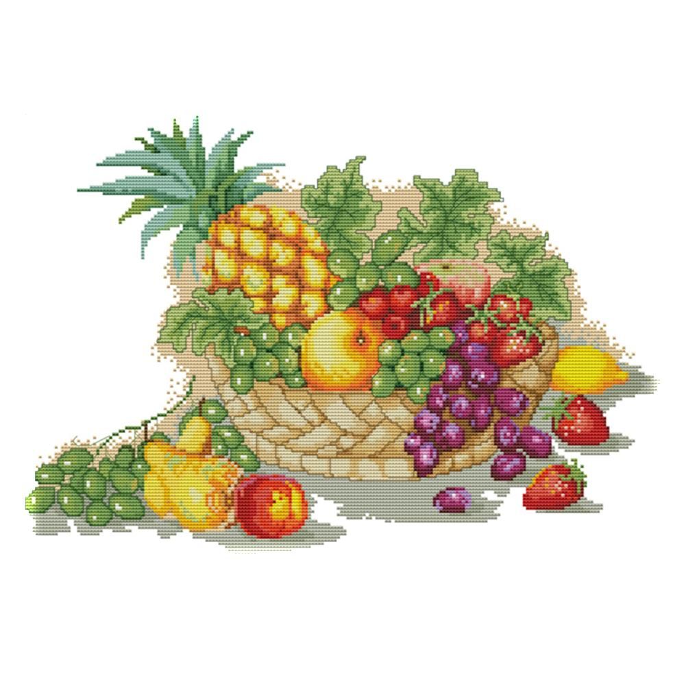 Cross Stitch Kits Printed Embroidery Set DIY Needlework  J126 Fruit Basket