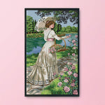 Canvas Kit Needlework DIY Cross Stitch 14CT Stamped  R901 Pick Flowers