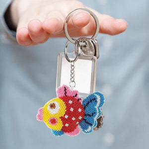 Bead Embroidery Keychain - Colorful Fish