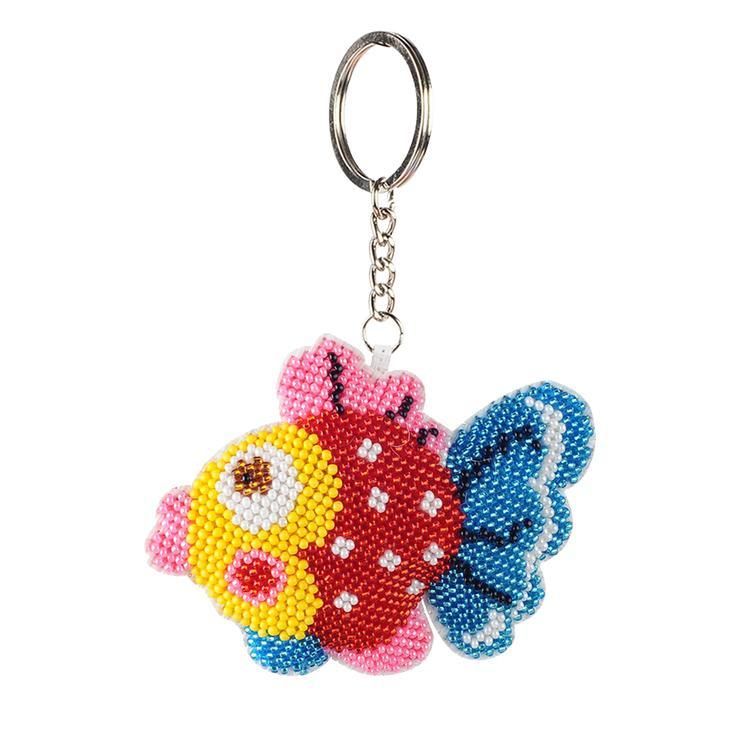 Bead Embroidery Keychain - Colorful Fish