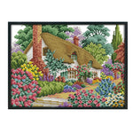 DIY Cotton Cross Stitch 14CT Stamp Canvas Embroidery  F528 Midsummer Lodge