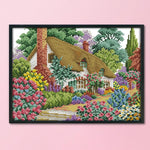 DIY Cotton Cross Stitch 14CT Stamp Canvas Embroidery  F528 Midsummer Lodge