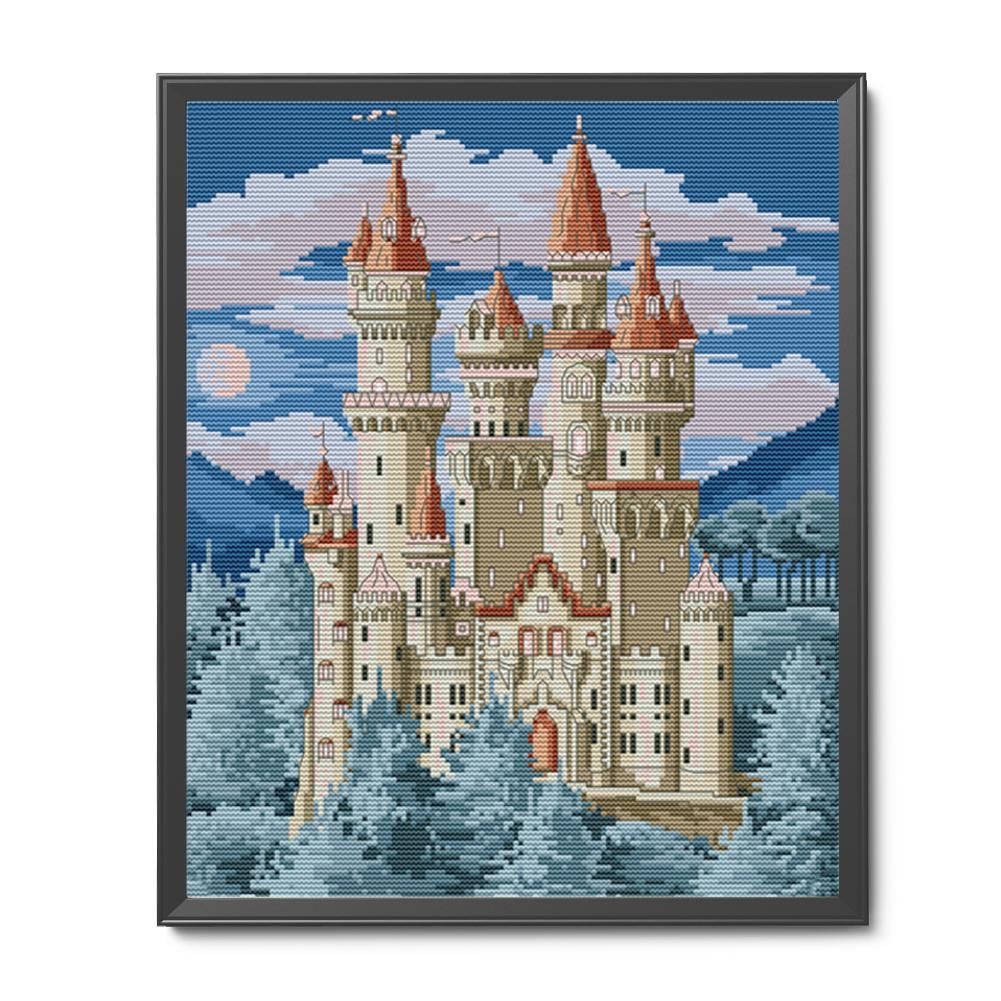 Scenery Cross Stitch Embroidery DIY Needlework 14CT Stamped  FA028 Castle