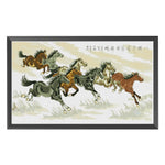 DIY Cross Stitch 11CT Stamped Needlework Cotton Thread  40 Eight Horses