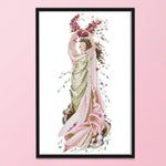 Cross Stitch Kits Printed Canvas DIY Embroidery 14CT Stamped  R761 Rose