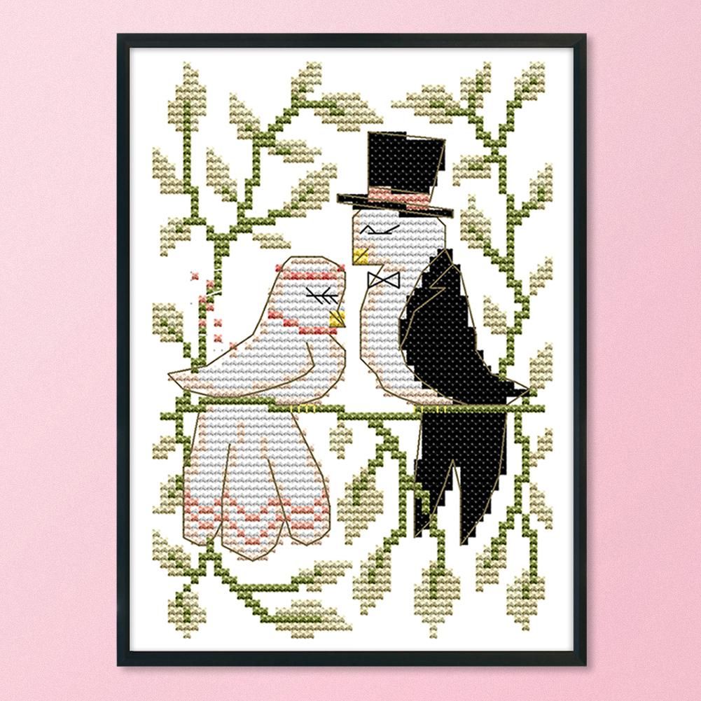 Wedding 14CT Stamped Cross Stitch Kit Needlework Embroidery  C608 Happy