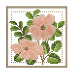 12 Months Flower Cross Stitch Printed Canvas DIY Needlework Set  June H428