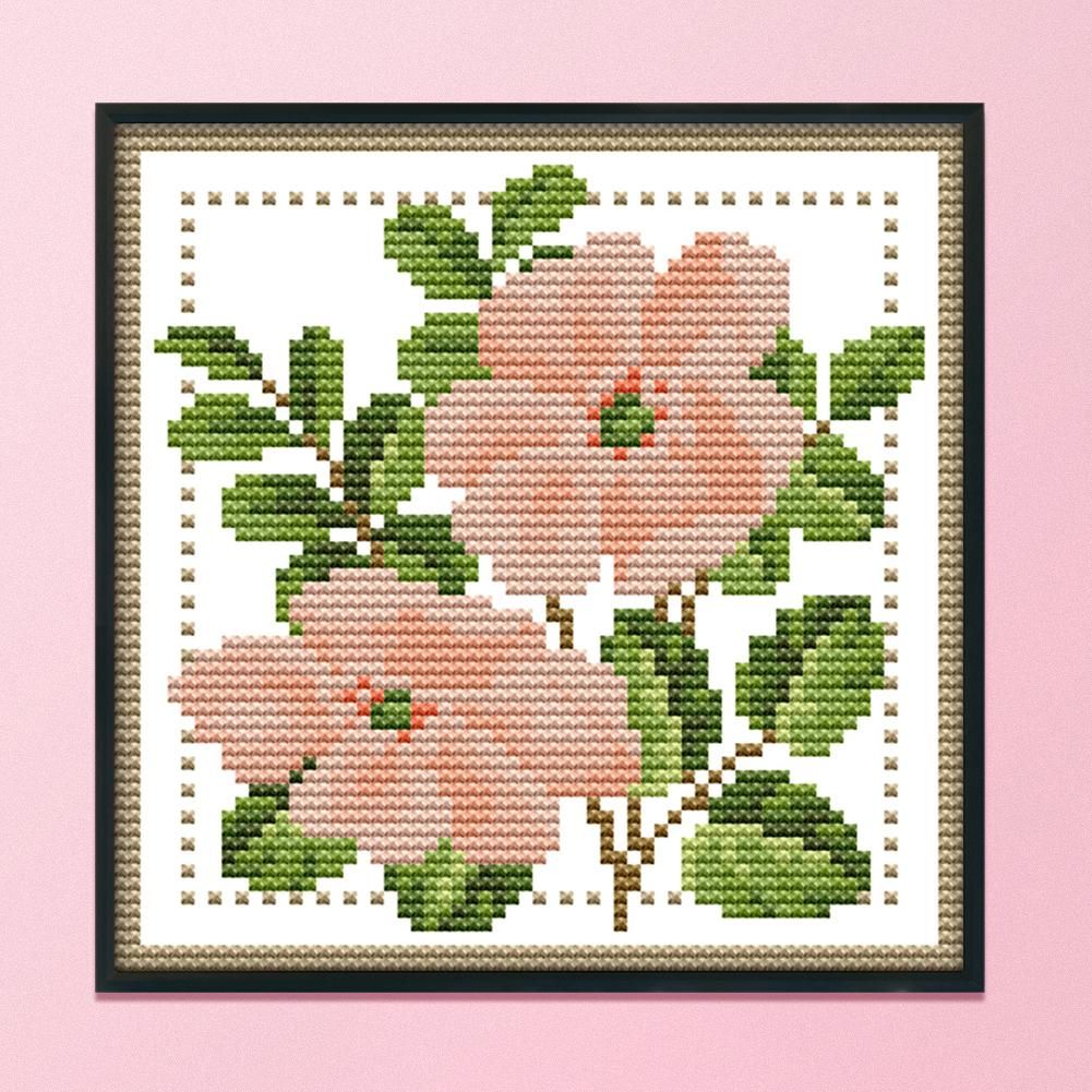 12 Months Flower Cross Stitch Printed Canvas DIY Needlework Set  June H428