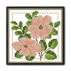 12 Months Flower Cross Stitch Printed Canvas DIY Needlework Set  June H428